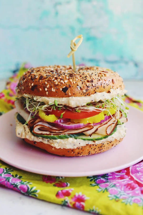 Turkey and Hummus Veggie Sandwich